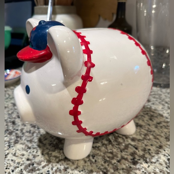 Large vintage Piggy Bank baseball theme - Picture 3 of 11